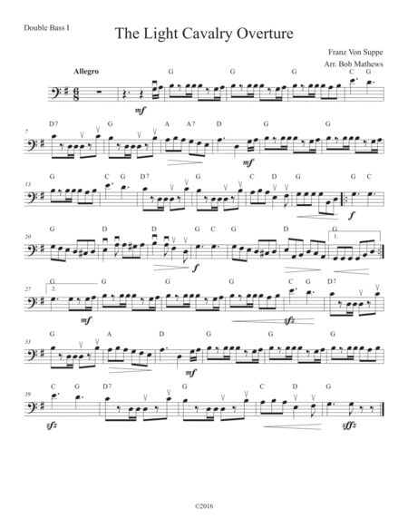 Free Sheet Music The Light Cavalry Overture For Bass Solo