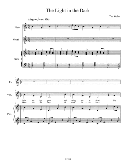 Free Sheet Music The Light In The Dark