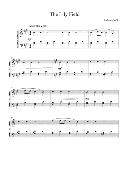 Free Sheet Music The Lily Field