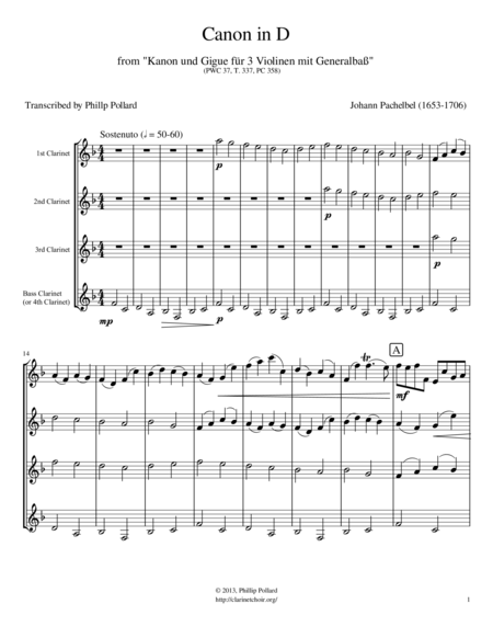 The Little Fugue Bwv 578 For Mixed Clarinet Quartet Sheet Music