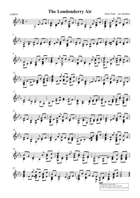 Free Sheet Music The Londonderry Air For 2 Octaves Handbells