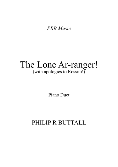 The Lone Ar Ranger Piano Duet Four Hands Sheet Music