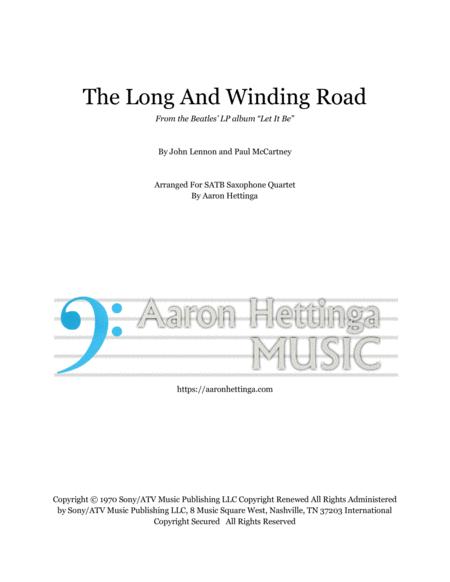 The Long And Winding Road The Beatles For Satb Saxophone Quartet Sheet Music