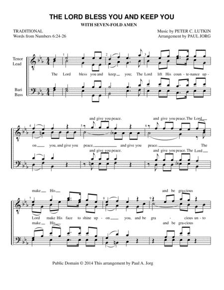 The Lord Bless You And Keep You With Sevenfold Amen Sheet Music