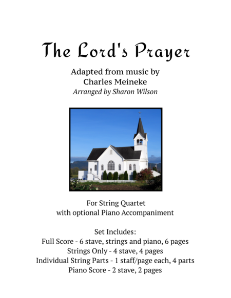 Free Sheet Music The Lords Prayer For String Quartet With Optional Piano Accompaniment