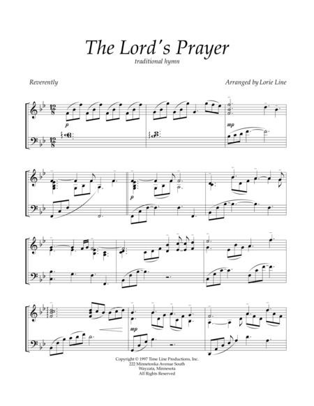 Free Sheet Music The Lords Prayer From Open House