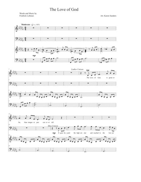 Free Sheet Music The Love Of God Satb