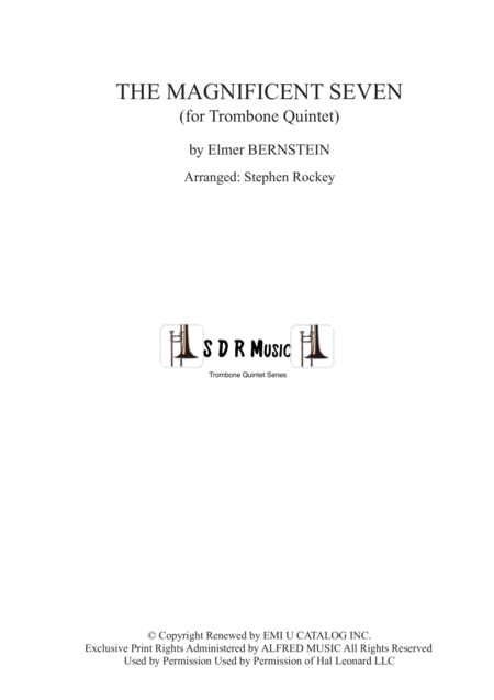 The Magnificent Seven For Trombone Quintet Sheet Music