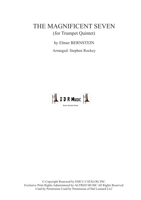 The Magnificent Seven For Trumpet Quintet Sheet Music