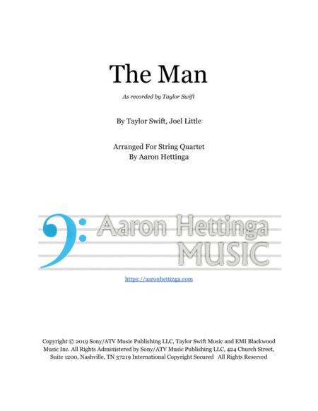 The Man Taylor Swift String Quartet Arrangement Sheet Music