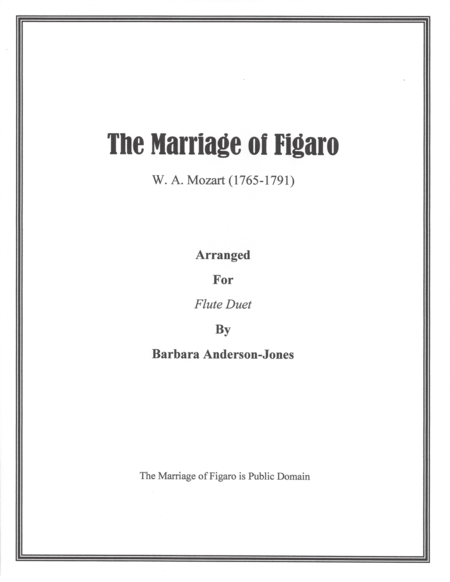 The Marriage Of Figaro Flute Duet Sheet Music