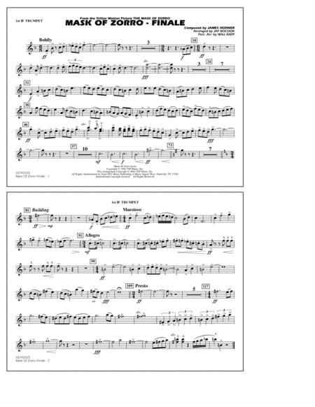 Free Sheet Music The Mask Of Zorro Finale Arr Jay Bocook 1st Bb Trumpet
