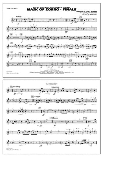 The Mask Of Zorro Finale Arr Jay Bocook 3rd Bb Trumpet Sheet Music