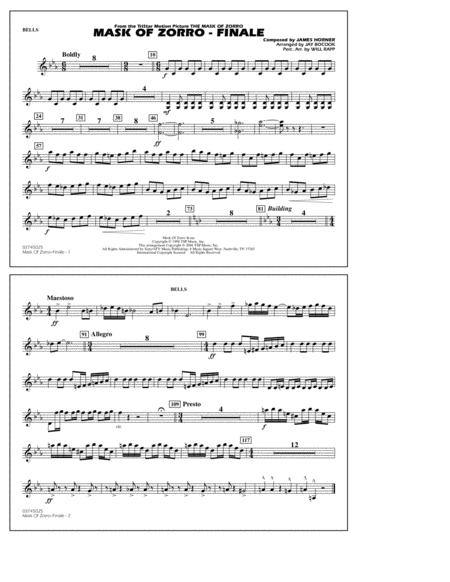 Free Sheet Music The Mask Of Zorro Finale Arr Jay Bocook Bells