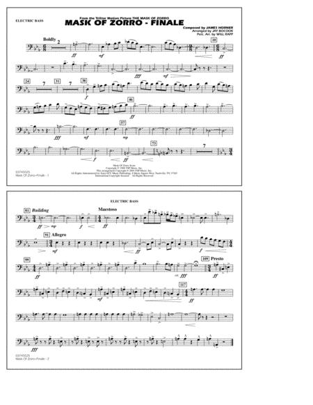 The Mask Of Zorro Finale Arr Jay Bocook Electric Bass Sheet Music