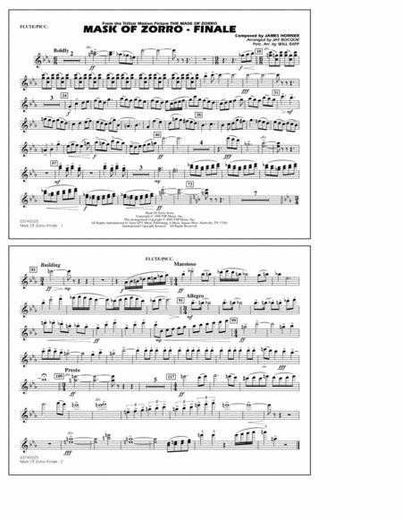 Free Sheet Music The Mask Of Zorro Finale Arr Jay Bocook Flute Piccolo