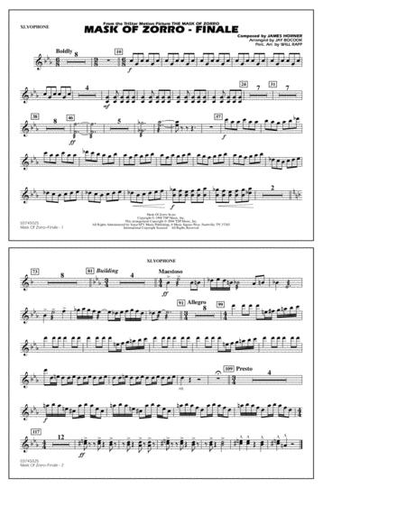 The Mask Of Zorro Finale Arr Jay Bocook Xylophone Sheet Music