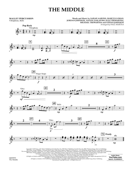 Free Sheet Music The Middle Arr Paul Murtha Mallet Percussion