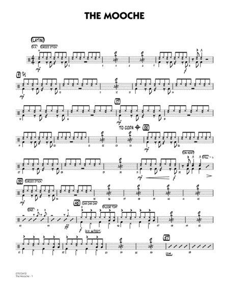 The Mooche Arr Mark Taylor Drums Sheet Music