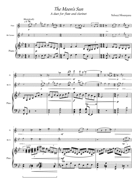 The Moons Sun A Duet For Flute And Clarinet Sheet Music