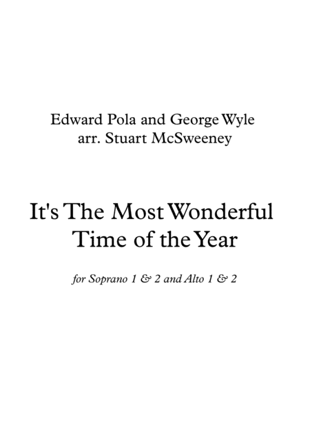 The Most Wonderful Time Of The Year Ssaa Sheet Music