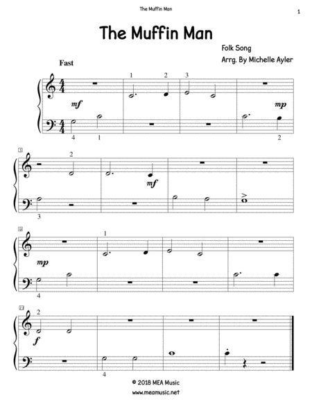 Free Sheet Music The Muffin Man