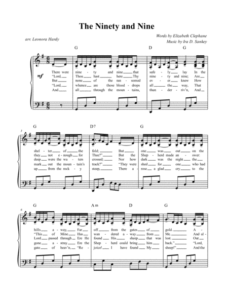 Free Sheet Music The Ninety And Nine