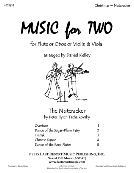 Free Sheet Music The Nutcracker Duet For Flute Or Oboe Or Violin Viola Music For Two