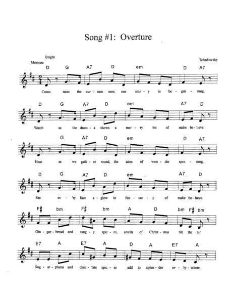 The Nutcracker Prince Overture Vocals Sheet Music