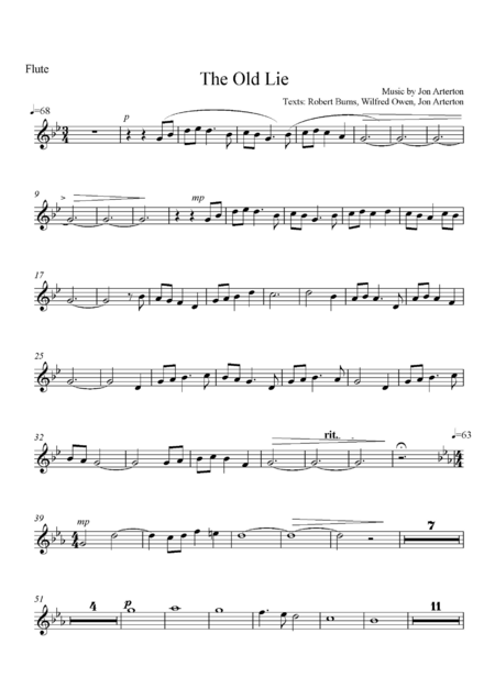 Free Sheet Music The Old Lie Orchestral Parts
