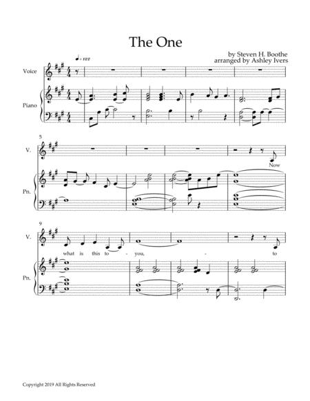 Free Sheet Music The One Piano Vocal Sheet