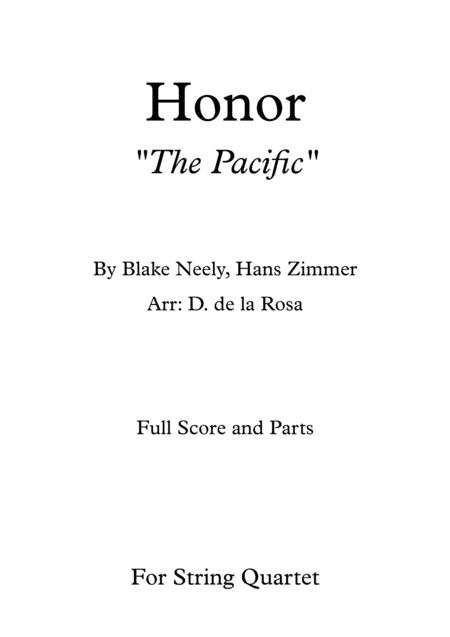 The Pacific Main Title H Zimmer For String Quartet Full Score And Parts Sheet Music