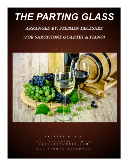 The Parting Glass For Saxophone Quartet And Piano Sheet Music