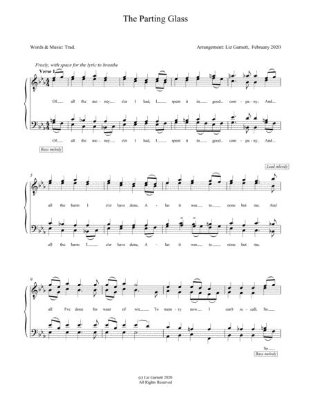 The Parting Glass Mens Voicing Sheet Music