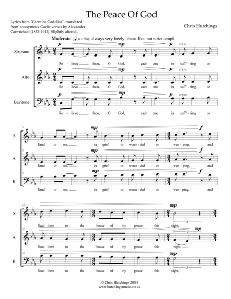 Free Sheet Music The Peace Of God