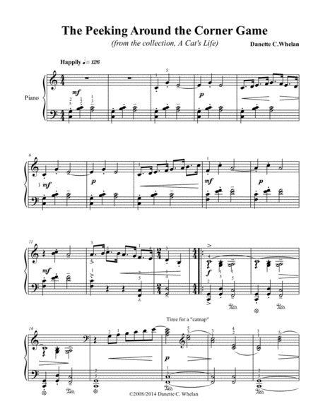 Free Sheet Music The Peeking Around The Corner Game