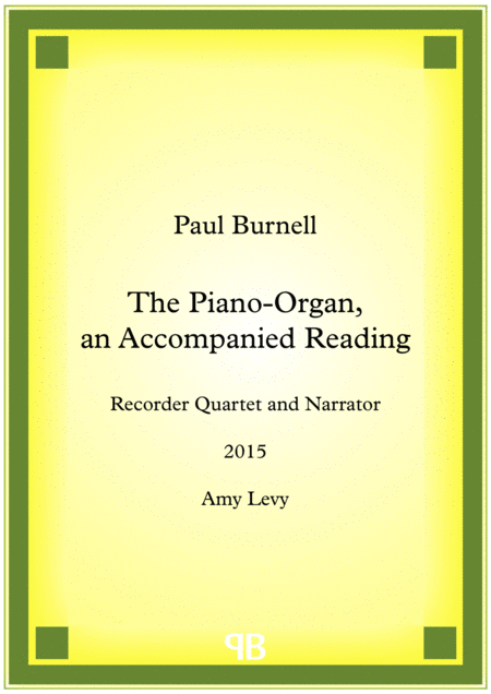 The Piano Organ An Accompanied Reading Sheet Music