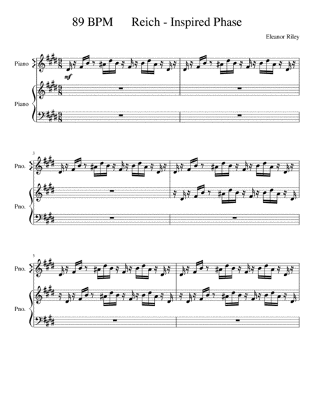 Free Sheet Music The Piano Phase