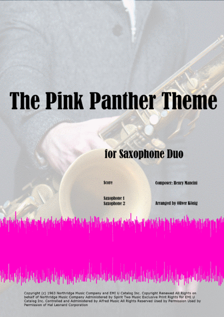 Free Sheet Music The Pink Panther For Saxophone Duet