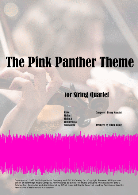 Free Sheet Music The Pink Panther For String Quartet