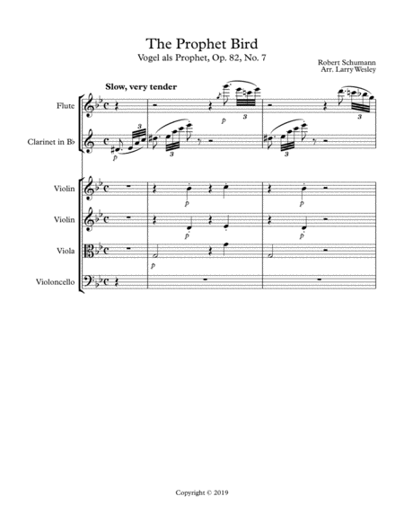 Free Sheet Music The Prophet Bird From Forest Scenes