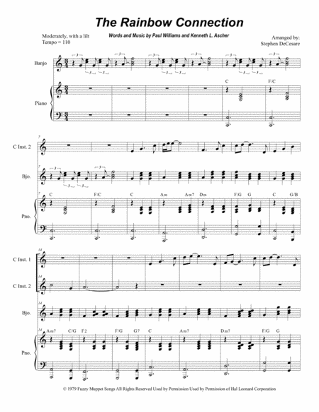 The Rainbow Connection Duet For C Instruments Sheet Music