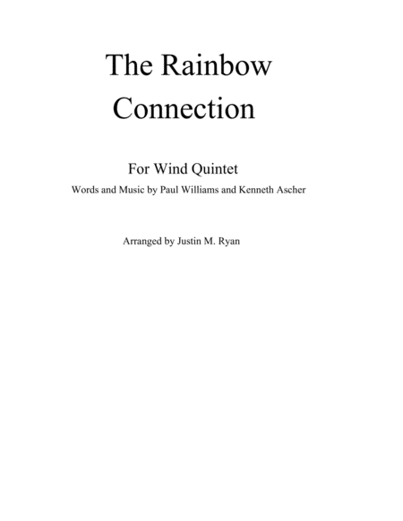 Free Sheet Music The Rainbow Connection Wind Quintet