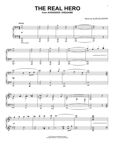 The Real Hero From Avengers Endgame Sheet Music