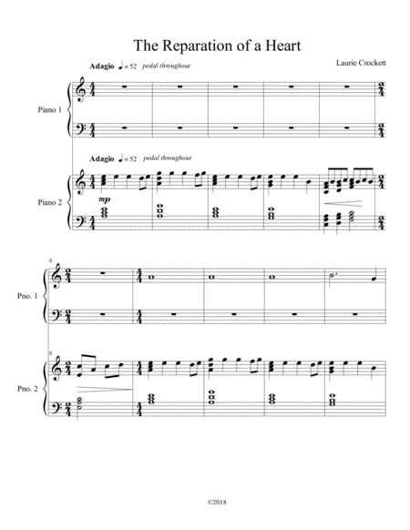 Free Sheet Music The Reparation Of A Heart