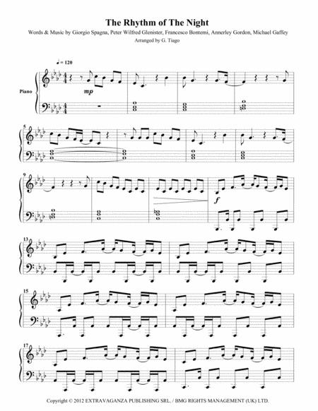 The Rhythm Of The Night Piano Solo Sheet Music