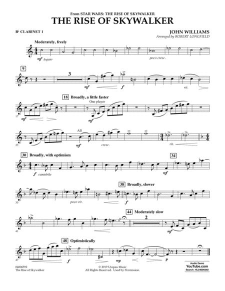 The Rise Of Skywalker From Star Wars The Rise Of Skywalker Bb Clarinet 1 Sheet Music