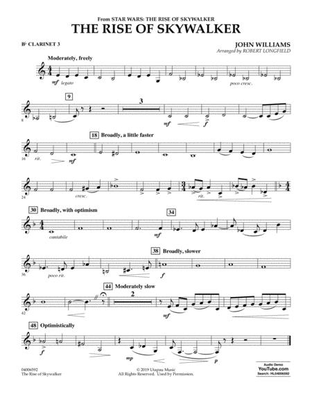The Rise Of Skywalker From Star Wars The Rise Of Skywalker Bb Clarinet 3 Sheet Music