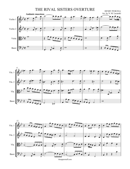 The Rival Sisters Overture Sheet Music