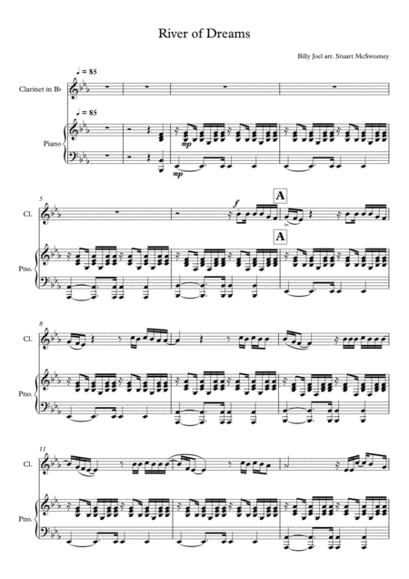 The River Of Dreams Clarinet Solo Sheet Music